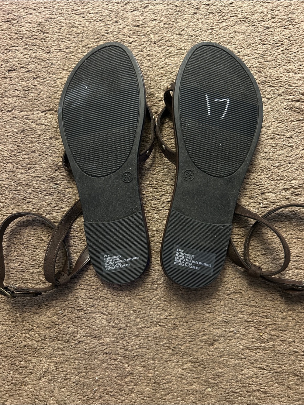 Seychelles Dark Brown Studded Ankle-Wrap Sandals - Picture 2 of 2